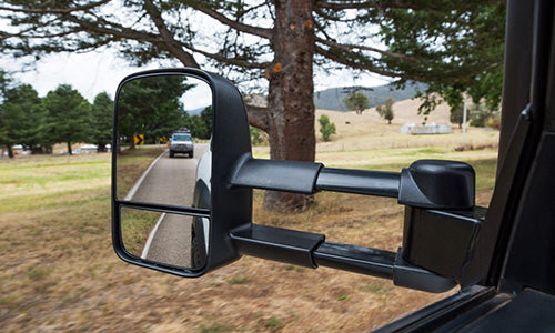 Extendable Towing Mirrors for 4WDs, Caravans and Off-Road Setups