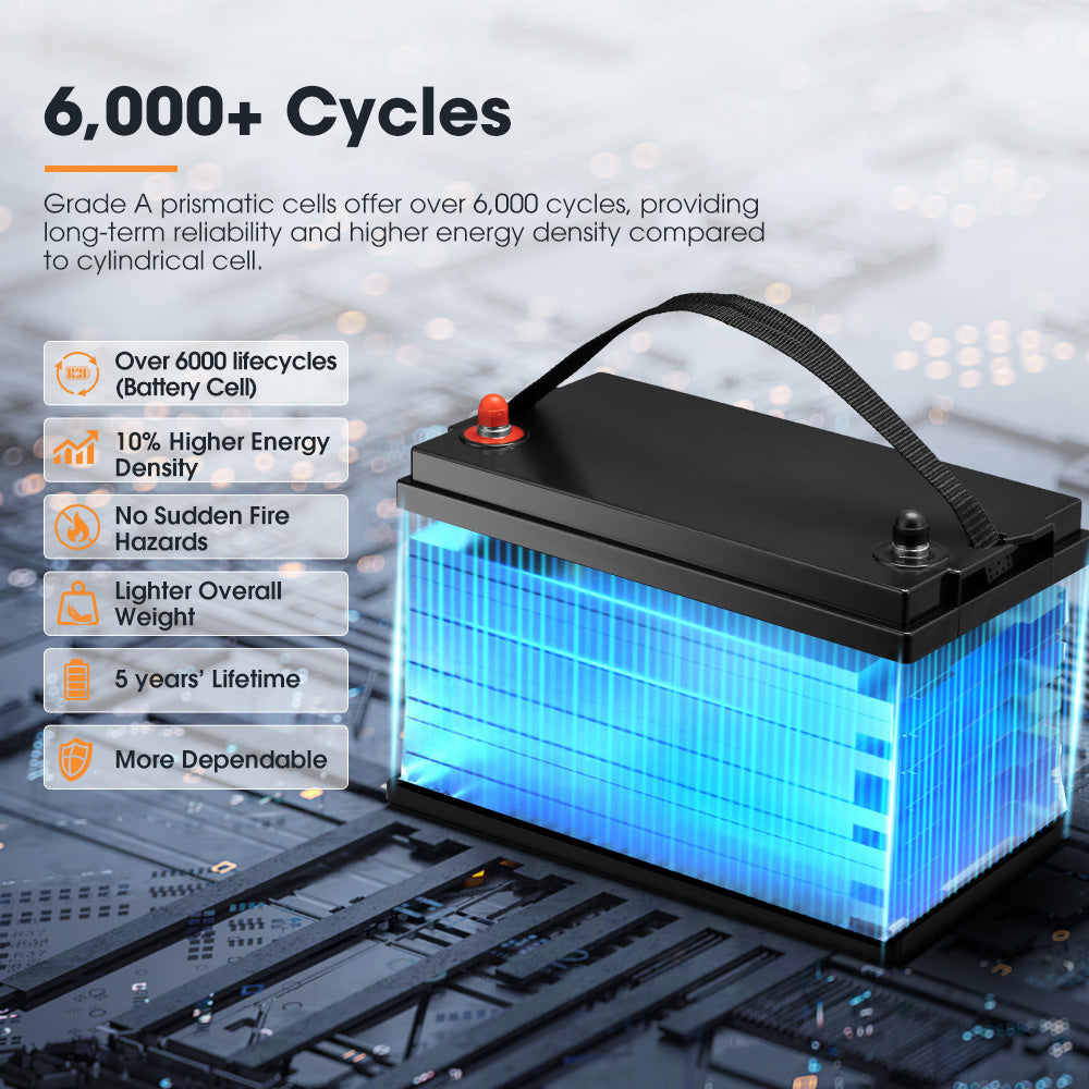 San Hima 12V 100Ah/200Ah Lithium Battery BMS LiFePO4 Self-heating w/