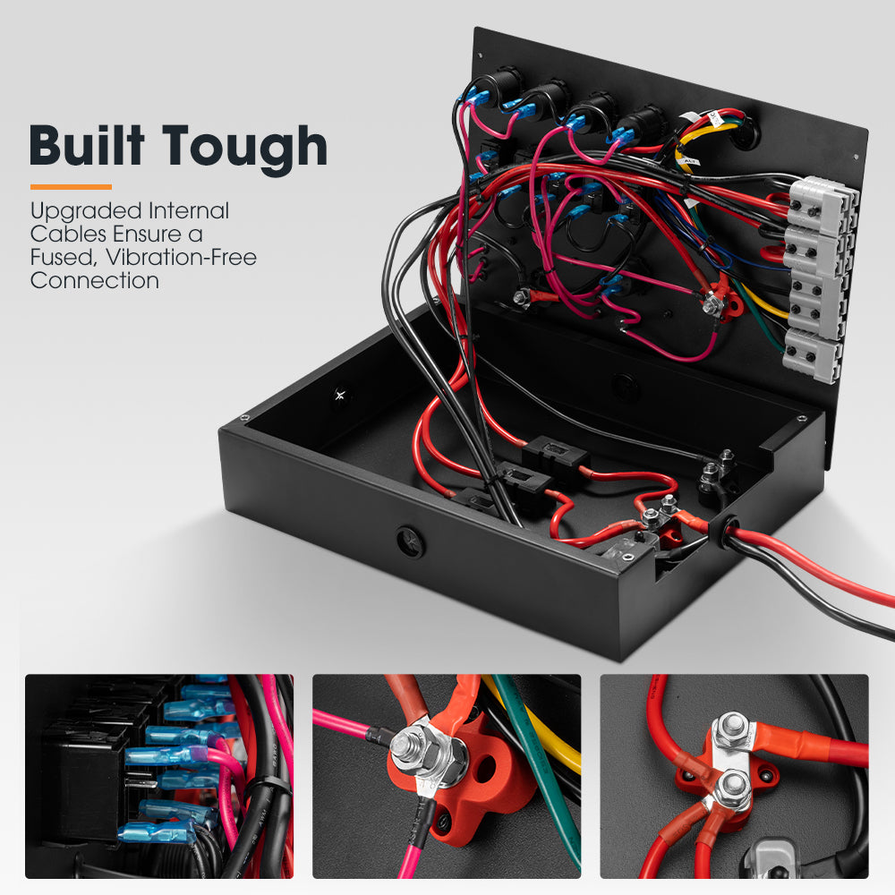 San Hima 12V Control Box 25A DCDC Charger with Fuse 4 USB port Boat Car 4WD