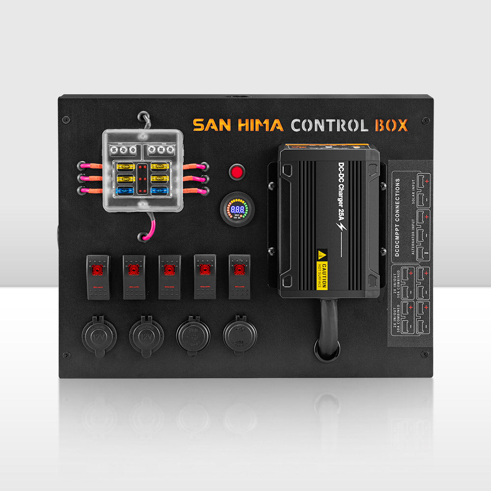 San Hima 12V Control Box 25A DCDC Charger with Fuse 4 USB port Boat Car 4WD
