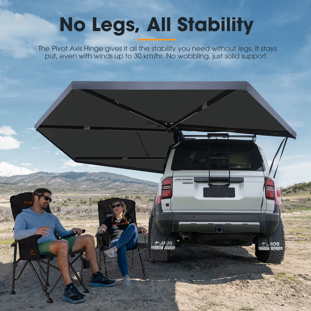 San Hima 270 Degree Awning Free-Standing Camping With L Brackets Passenger Side