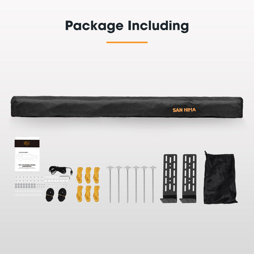 San Hima 270 Degree Awning Free-Standing Camping With L Brackets Passenger Side