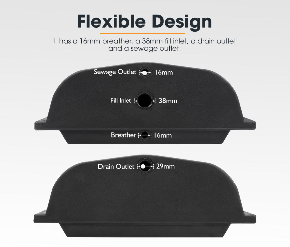 Heavy Duty 75L Poly Camper Water Tank Trailers Caravans 4X4 4WD Truck