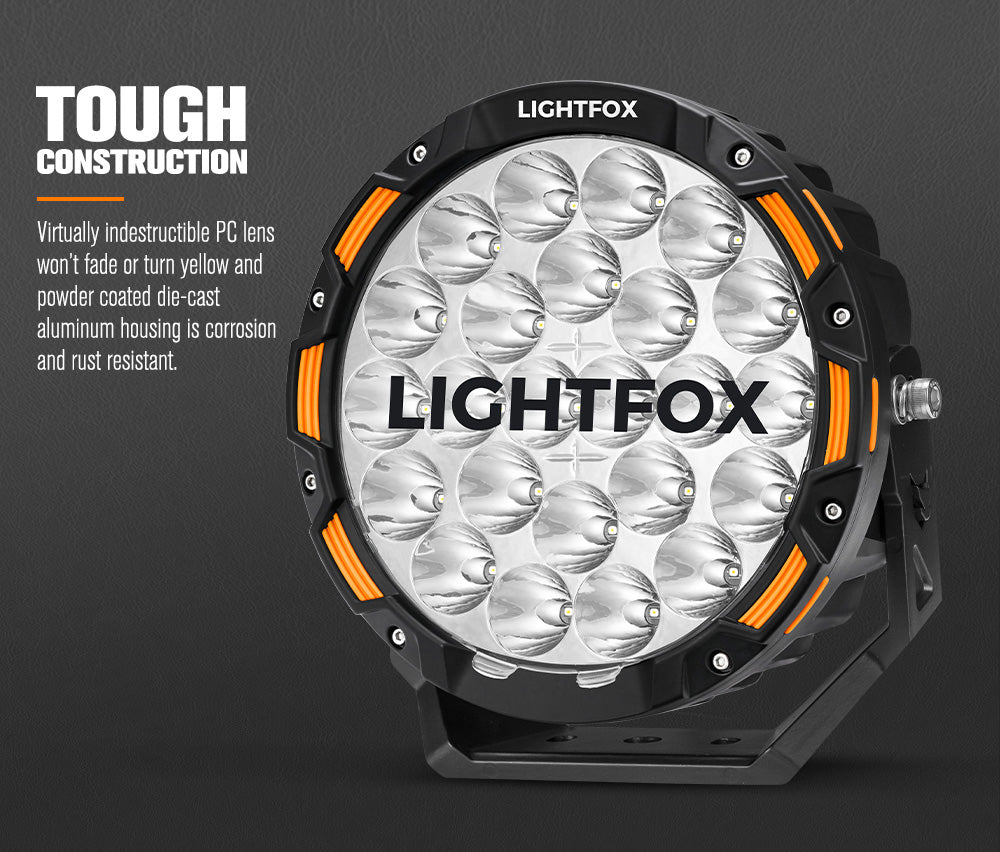 Iconic Series Pair 9inch Osram LED Driving Light 1Lux @1,150m 20,200Lumens