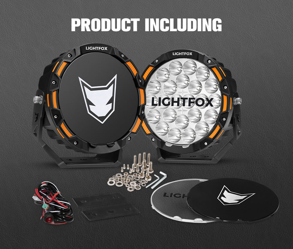 Iconic Series Pair 9inch Osram LED Driving Light 1Lux @1,442m 18,672Lumens