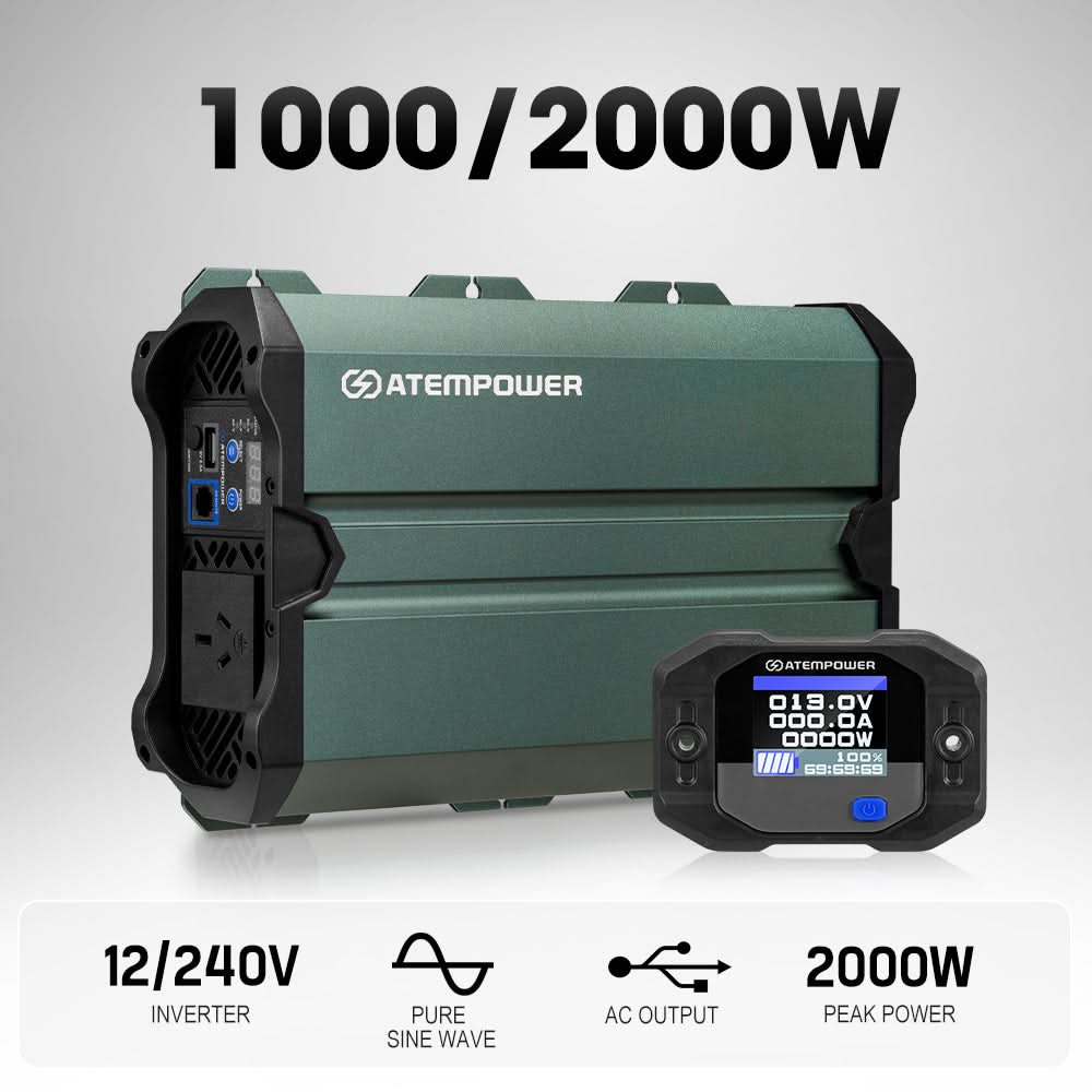 Atem Power Pure Sine Wave Inverter 1000W/1500W/2000W/2500W Remote 12V