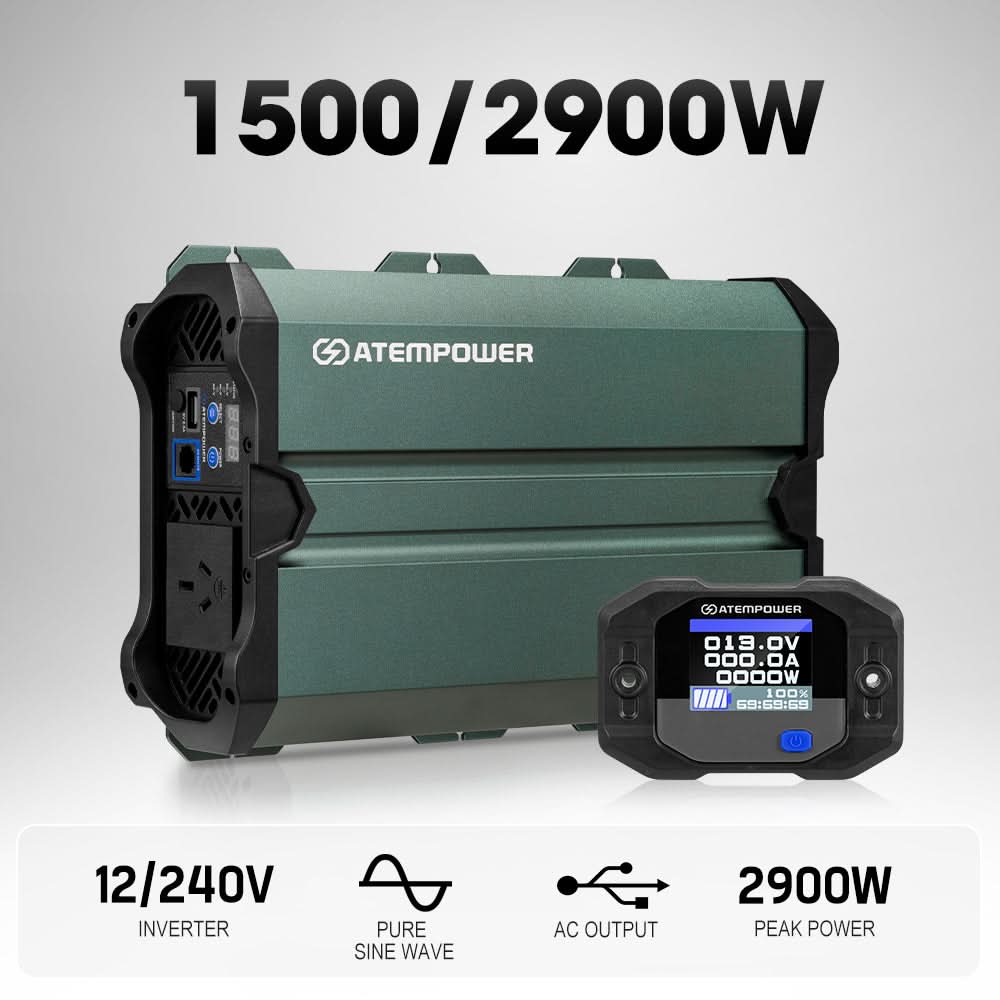 Atem Power Pure Sine Wave Inverter 1000W/1500W/2000W/2500W Remote 12V