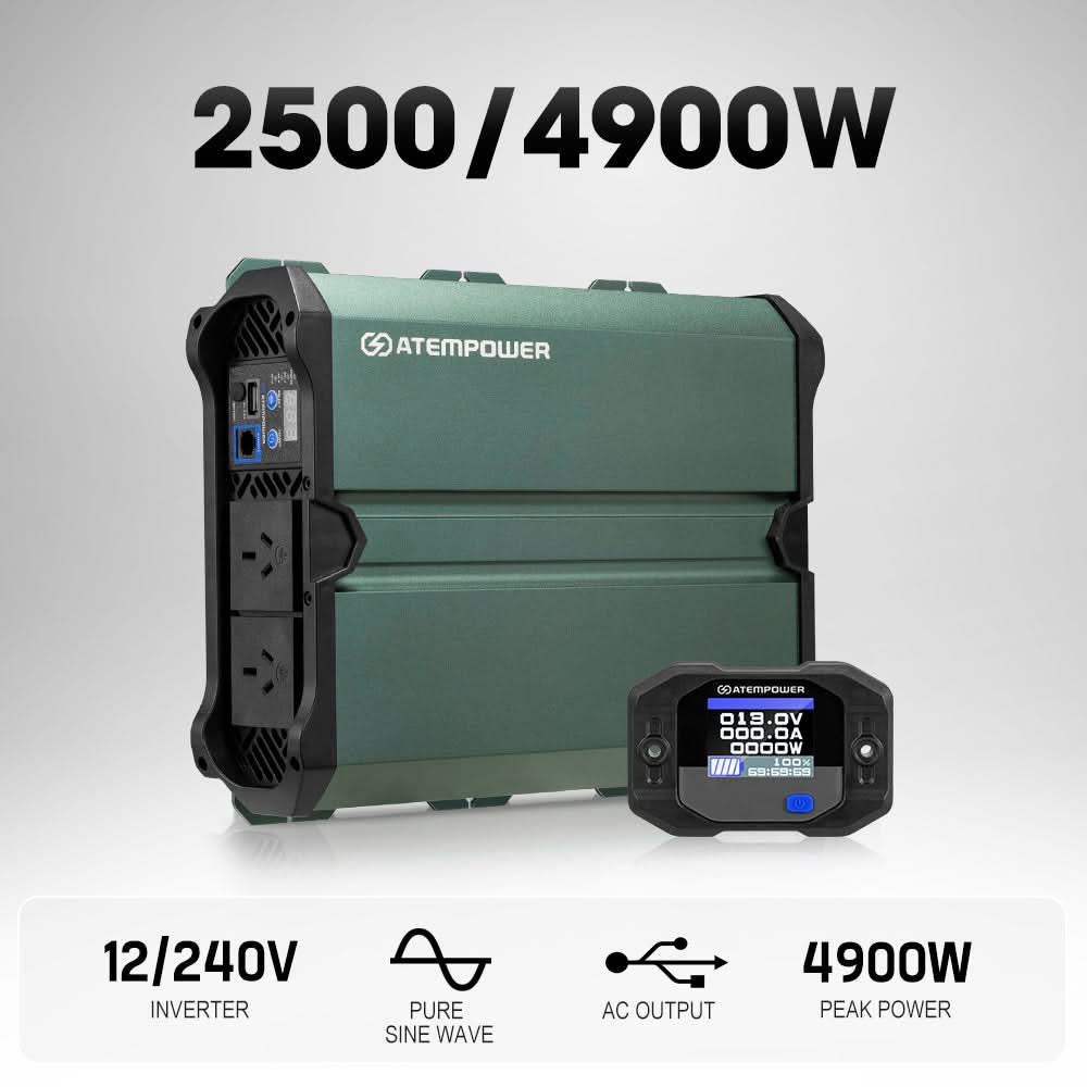 Atem Power Pure Sine Wave Inverter 1000W/1500W/2000W/2500W Remote 12V