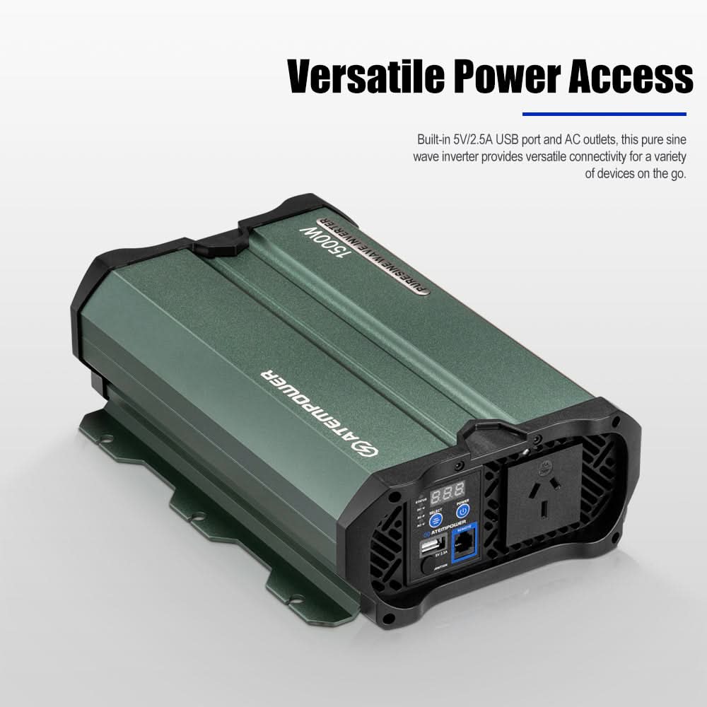 Atem Power Pure Sine Wave Inverter 1000W/1500W/2000W/2500W Remote 12V