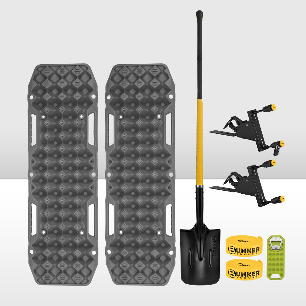Bunker Indust Recovery Tracks Board Grey + Square Shovel + Side Mounting Kit
