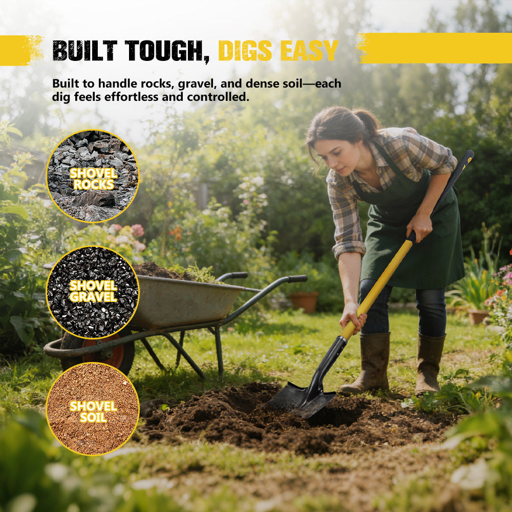 Bunker Indust 150CM Square Shovel Heavy Duty Fit Garden Digging Offroad Recovery