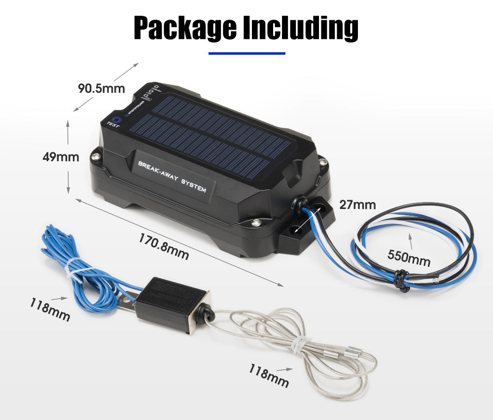 ATEM POWER Break Away System with Battery& Switch Solar Trailer Camper Electric