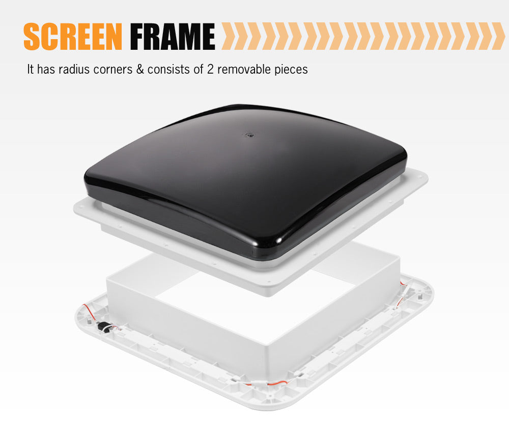 SAN HIMA Caravan Roof Vent 280x280mm w/ Built-in LED Lights