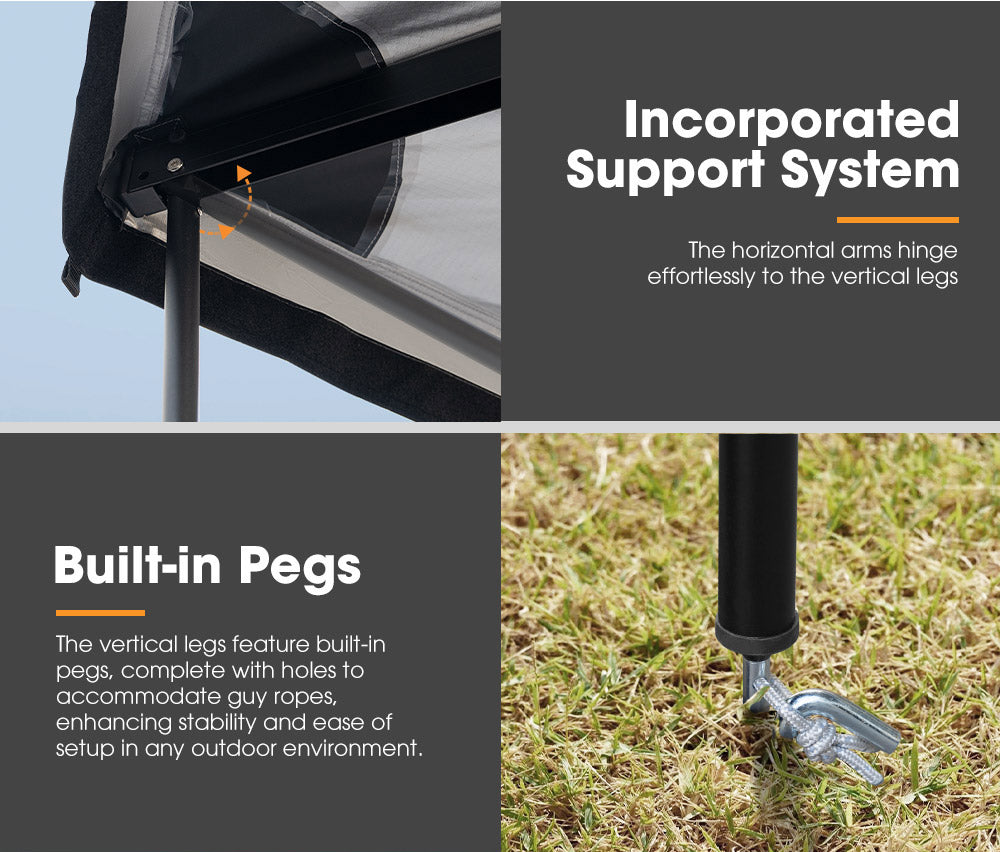 San Hima 270 Degree Free-Standing Awning 600D Double-Ripstop + "L" Bracket