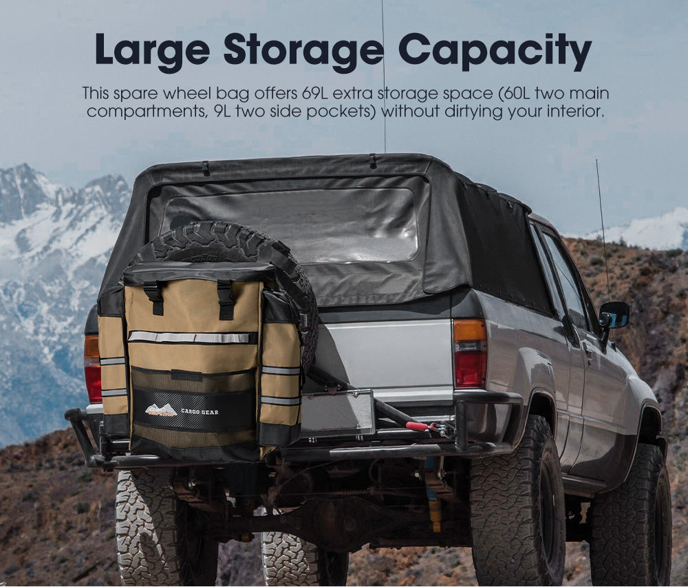 SAN HIMA Spare Wheel Rubbish Bag Dirty Gear Bag Bin Car Rear Tire Trash Bag 69L