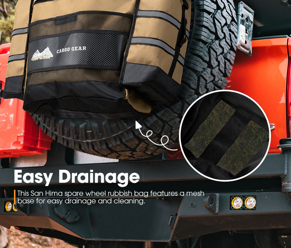 SAN HIMA Spare Wheel Rubbish Bag Dirty Gear Bag Bin Car Rear Tire Trash Bag 69L