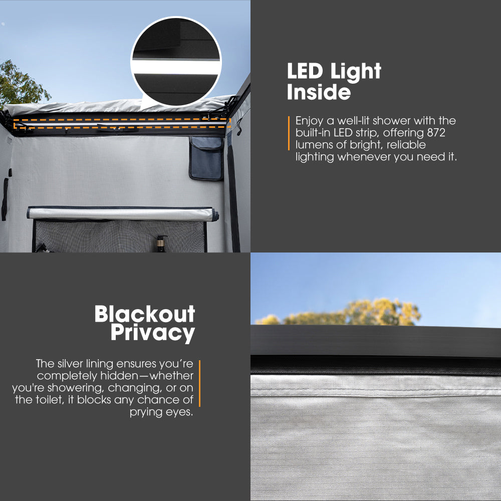 San Hima Dual Shower Awning Instant Fold-Out Ensuite Tent Camping Change Room