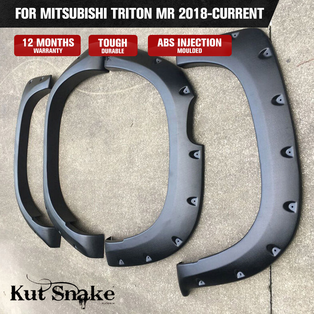 Kut Snake Flares for Mitsubishi Triton MR 2018-Current Full Set ABS