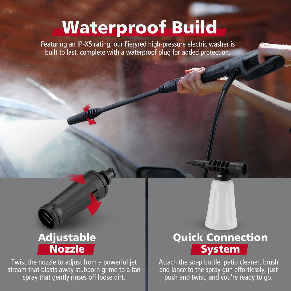 Fieryred 2700W Peak High Pressure Washer Cleaner Hose Electric MAX 4200PSI