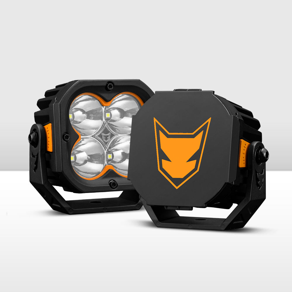 LIGHTFOX Pair 3inch Cygnus-4 Osram LED Pod Lights w/ 3 pin DT Connector 1Lux@380m 3,834LM