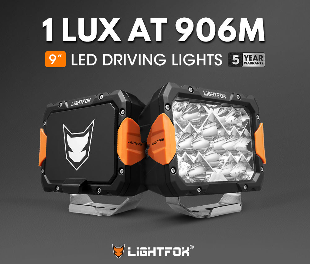 LIGHTFOX Pegasus Series 9inch Osram LED Driving Lights 1 Lux @ 906m 11,390 lumens