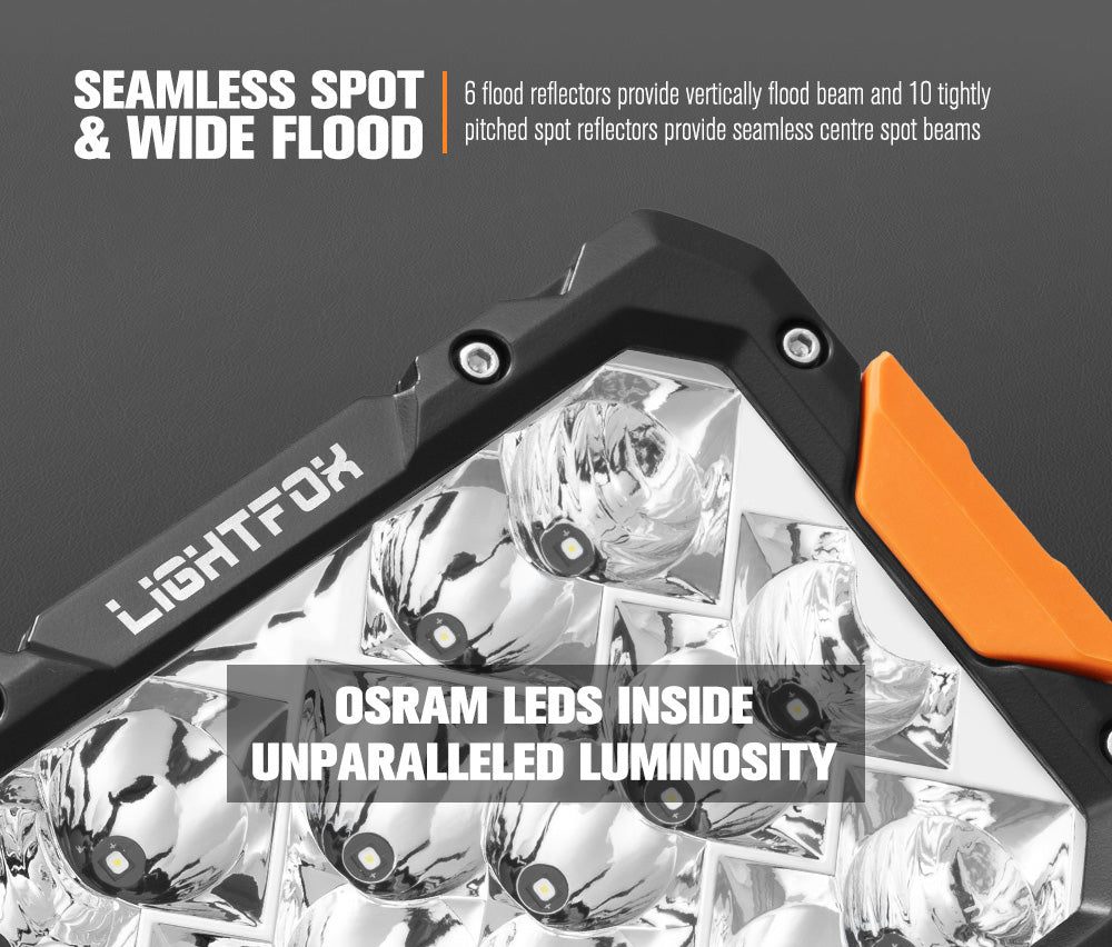 LIGHTFOX Pegasus Series 9inch Osram LED Driving Lights 1 Lux @ 906m 11,390 lumens