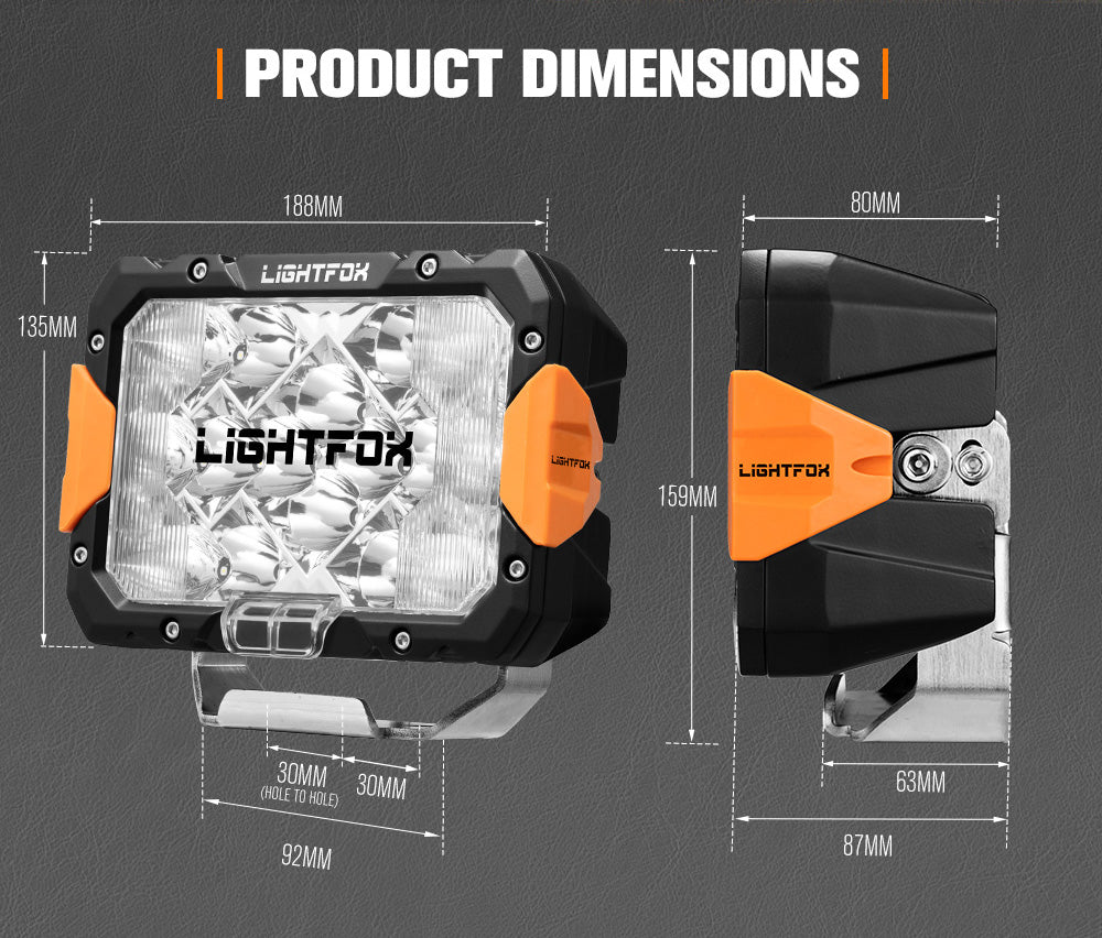 LIGHTFOX Pegasus Series 9inch Osram LED Driving Lights 1 Lux @ 906m 11,390 lumens