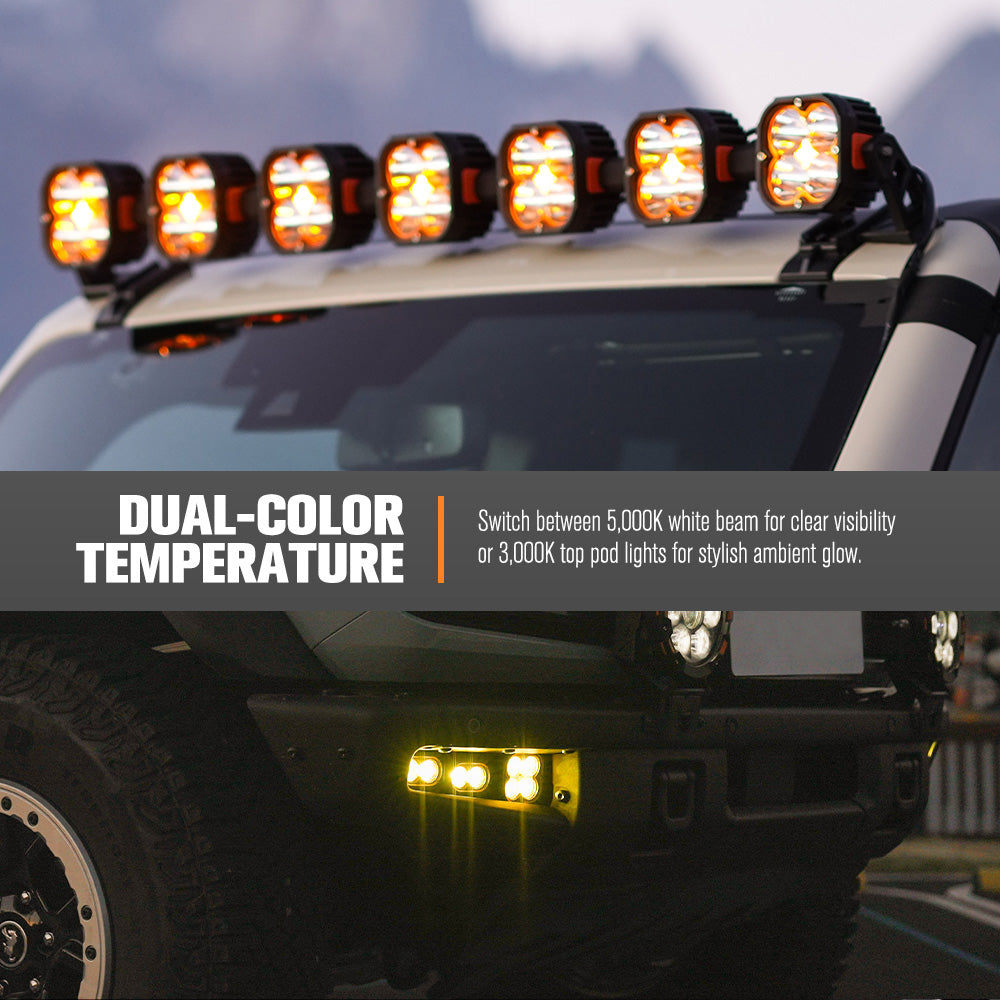 Lightfox 20" Osram LED Light Bar + Pair 3" LED Pod Lights Combo Kit Offroad 4WD