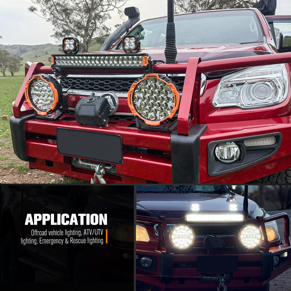 Lightfox 20" Osram LED Light Bar + Pair 3" LED Pod Lights Combo Kit Offroad 4WD