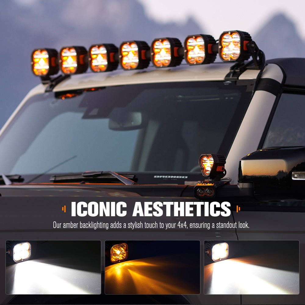 LIGHTFOX Cygnus Pair 5inch Osram LED Pod Lights 1Lux@396m 7,053Lumens