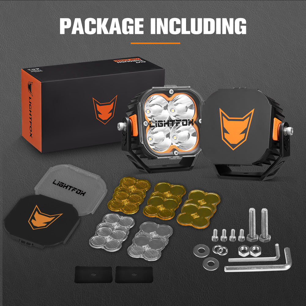 LIGHTFOX Cygnus Pair 5inch Osram LED Pod Lights 1Lux@651m IP68 14,106LM