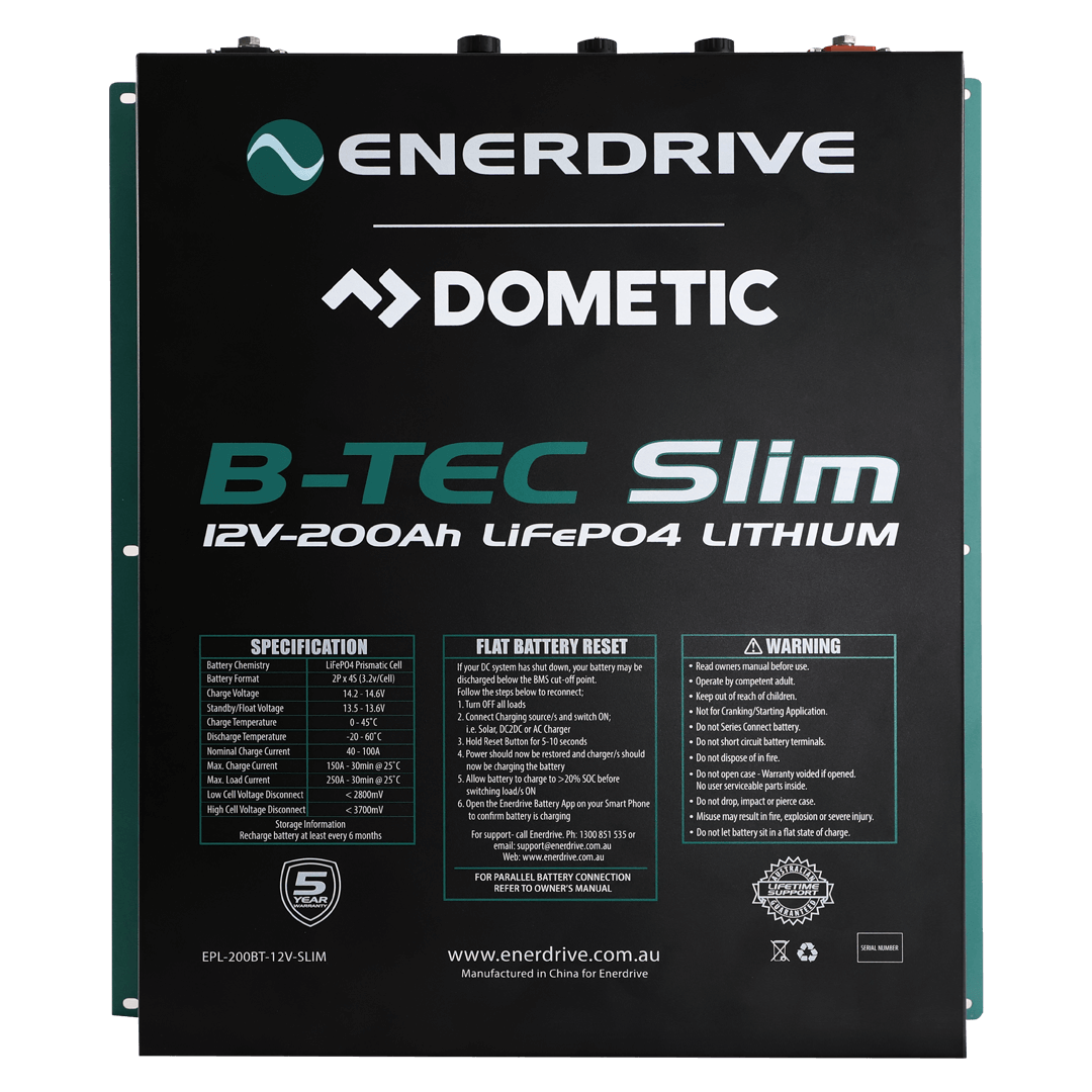 ENERDRIVE B-TEC 200A 12V Lithium Slim Metal Case