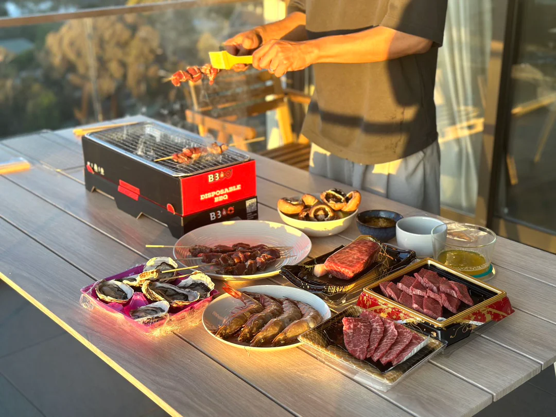 Portable Bamboo Charcoal BBQ Family Box Sets
