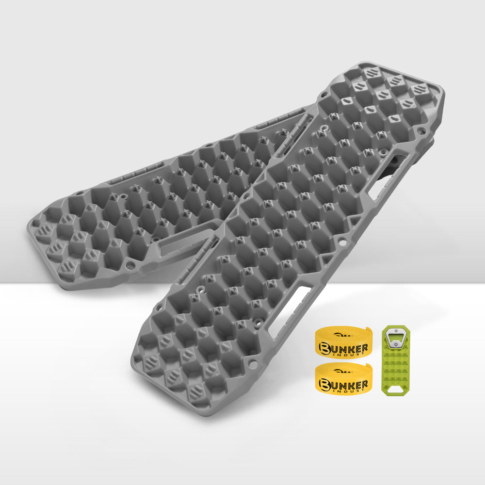 Bunker Indust 2PCS Recovery Tracks Board 10T Mud Sand Snow Traction Boards Grey