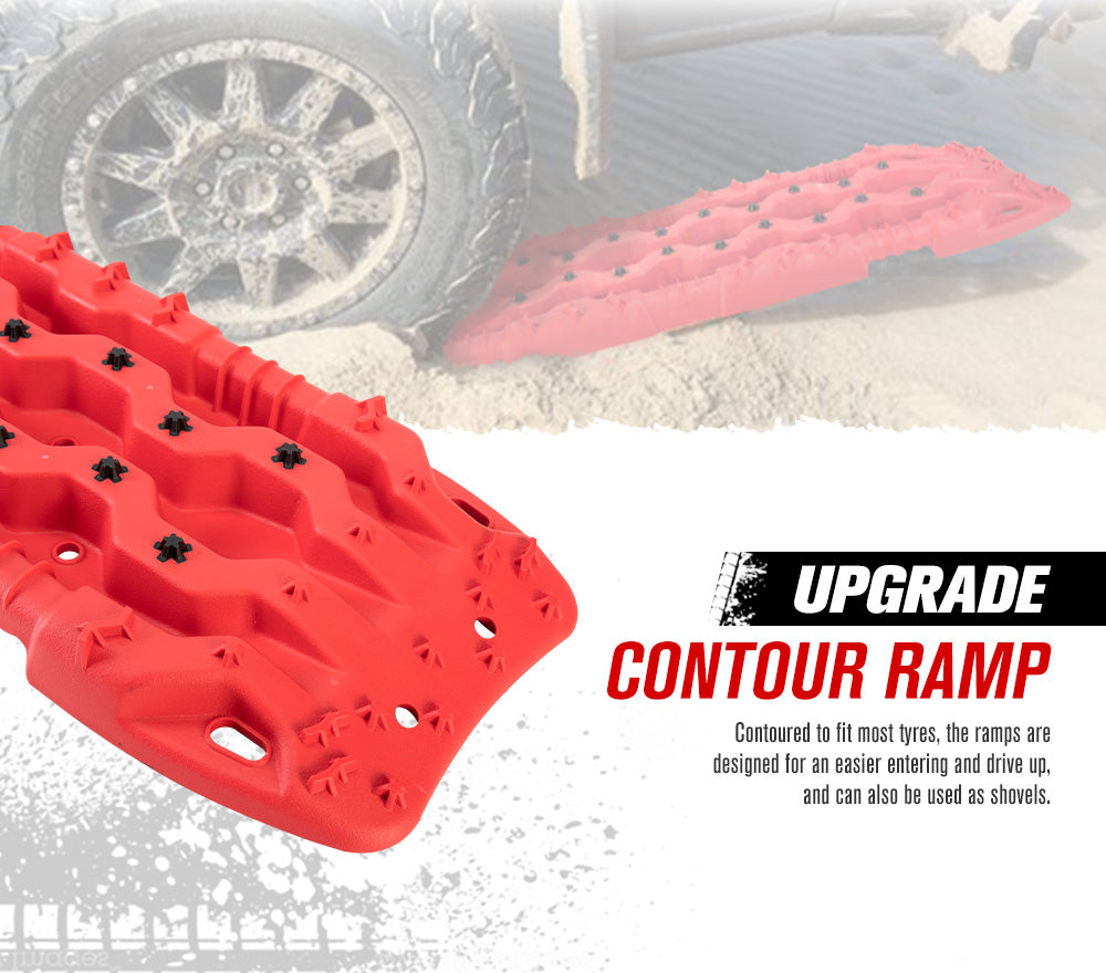 FIERYRED Pro Recovery Tracks Board 15T Sand Snow Mud Red Car 4x4