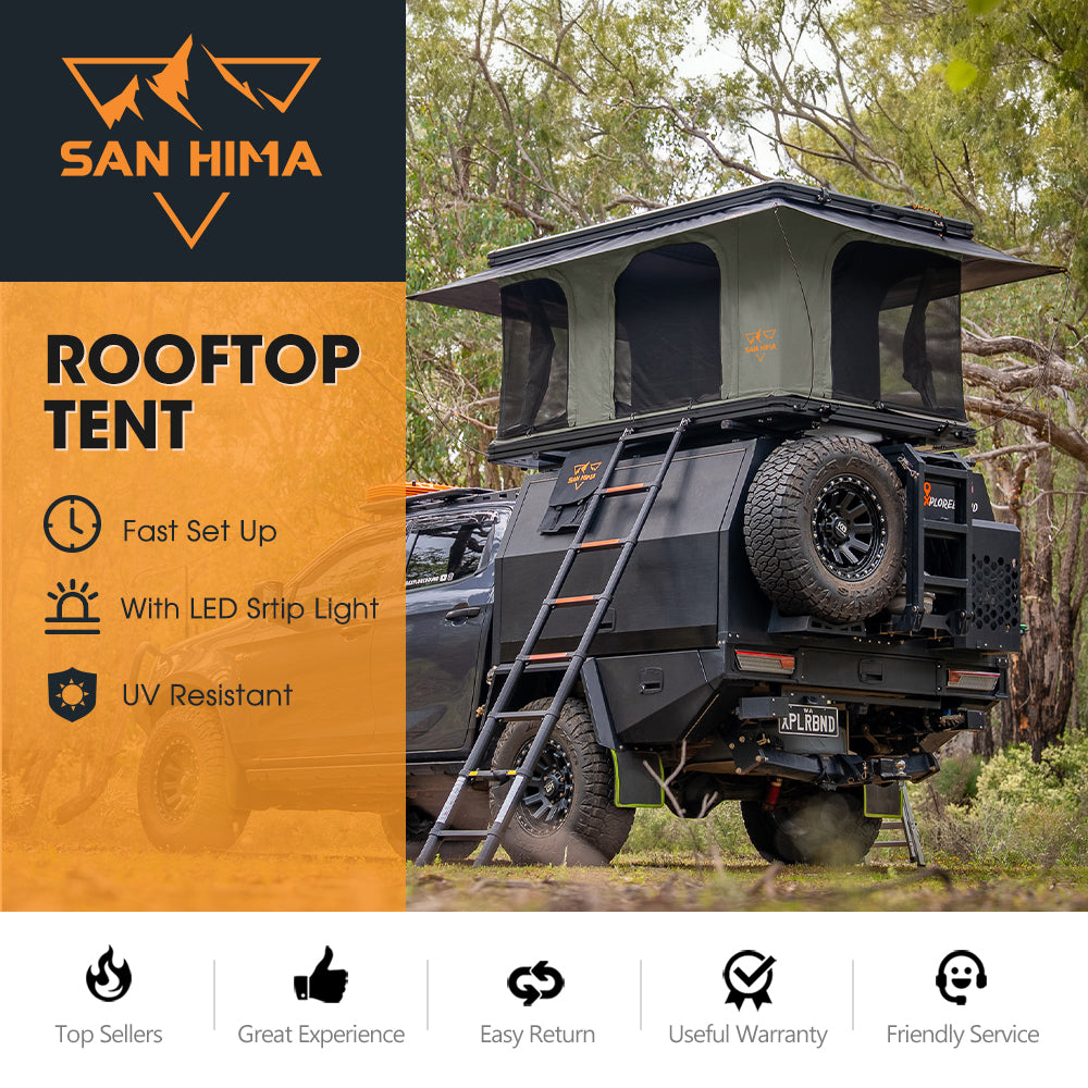 San Hima Gibb Rooftop Tent Hardshell With Ladder Outdoor Waterproof Camping 4X4