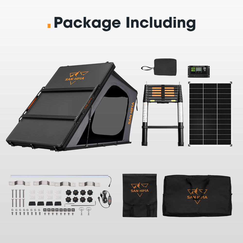 San Hima Kalbarri Gen 2 Roof Top Tent Hard Shell With Ladder + 130W Solar Panel
