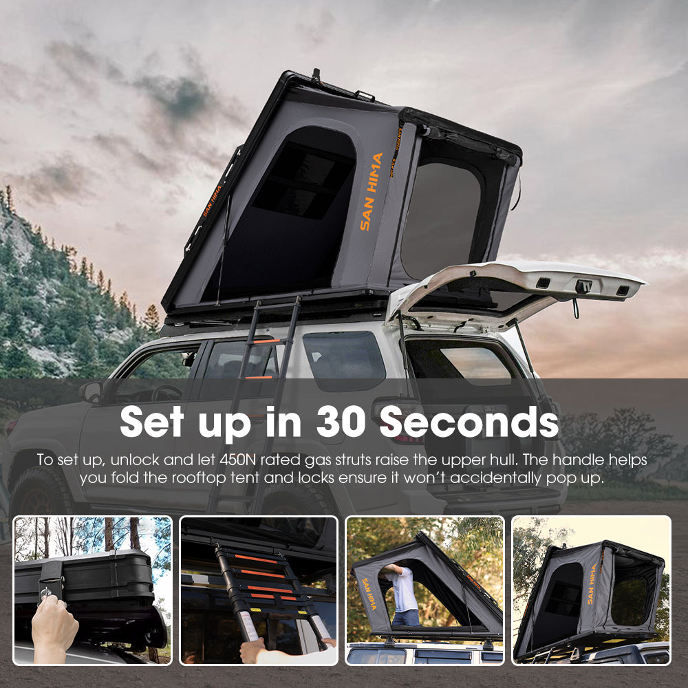 San Hima Kalbarri Gen 2 Roof Top Tent Hard Shell With Ladder + 200W Solar Panel