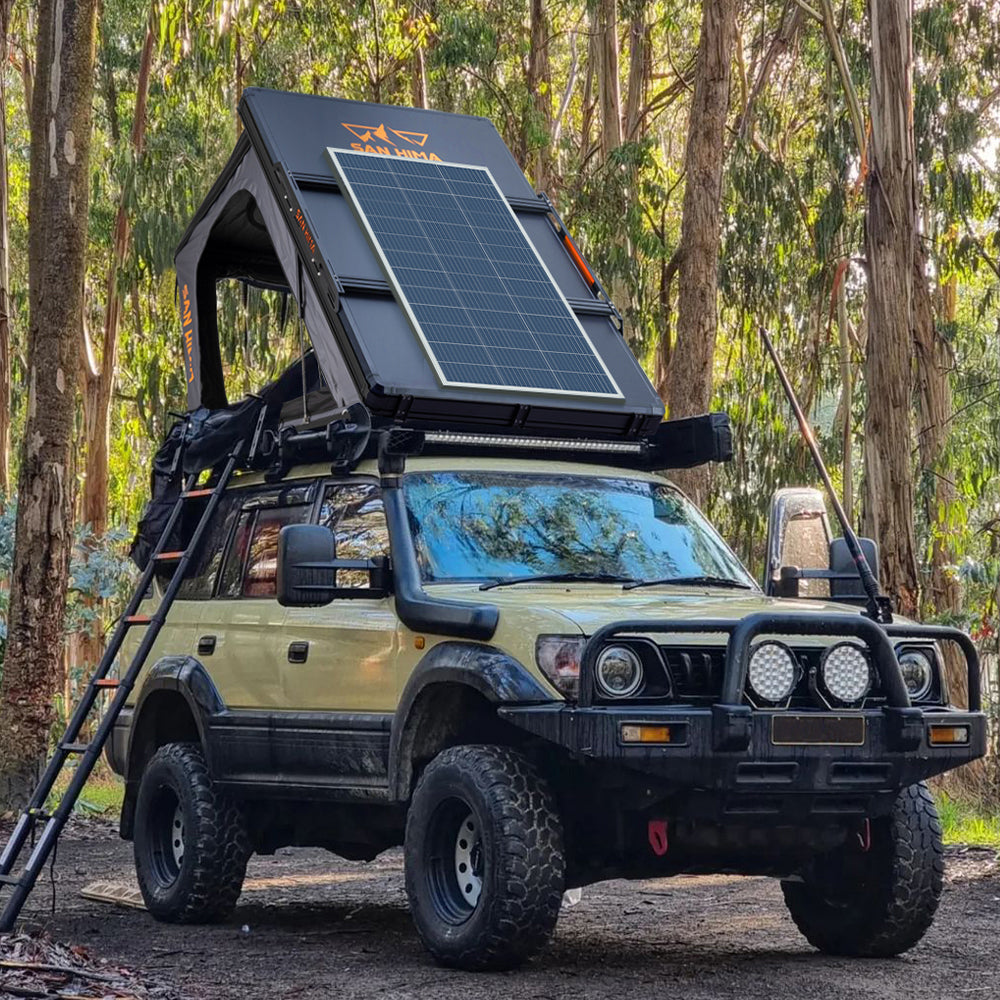 San Hima Kalbarri Gen 2 Roof Top Tent Hard Shell With Ladder + 200W Solar Panel