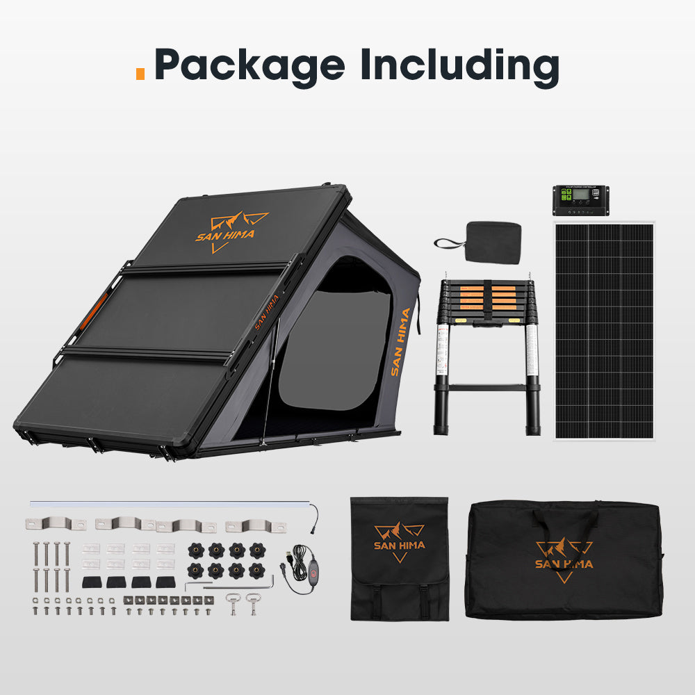 San Hima Kalbarri Gen 2 Roof Top Tent Hard Shell With Ladder + 200W Solar Panel
