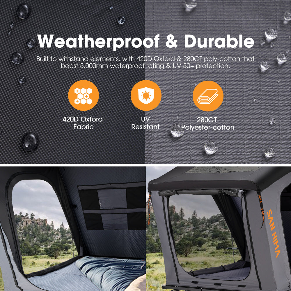 San Hima Kalbarri Gen 2 Roof Top Tent Hard Shell With Ladder + 250W Solar Panel