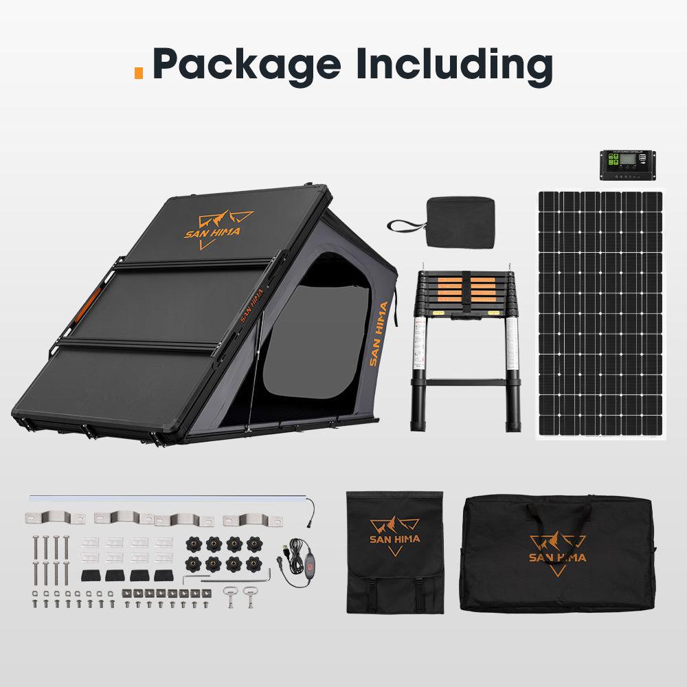 San Hima Kalbarri Gen 2 Roof Top Tent Hard Shell With Ladder + 250W Solar Panel
