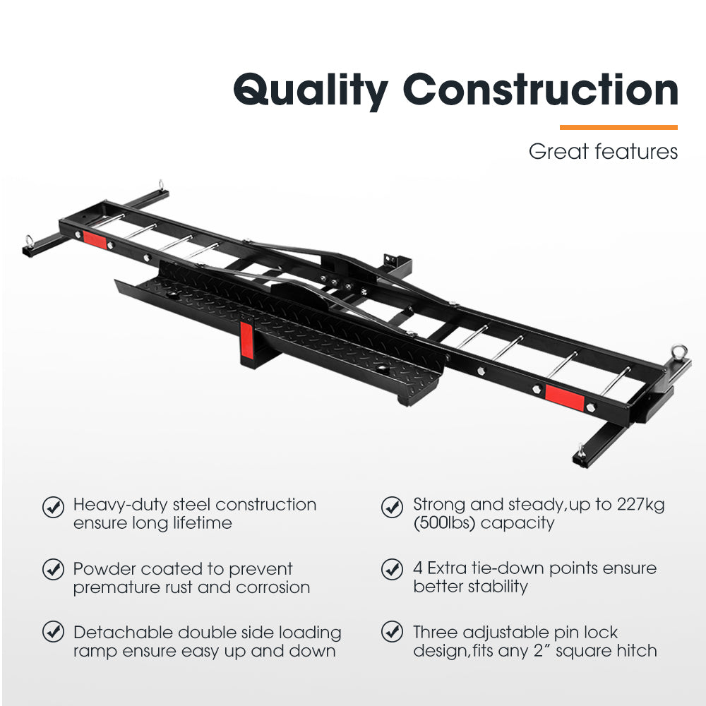 Motorcycle Carrier Motorbike Rack 2 Arms Dirt Bike Ramp 2 inch Towbar Steel