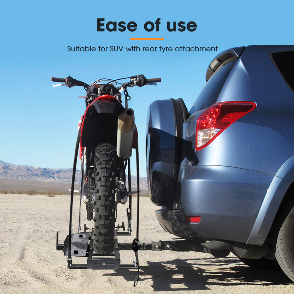 Motorcycle Carrier Motorbike Rack 2 Arms Dirt Bike Ramp 2 inch Towbar Steel