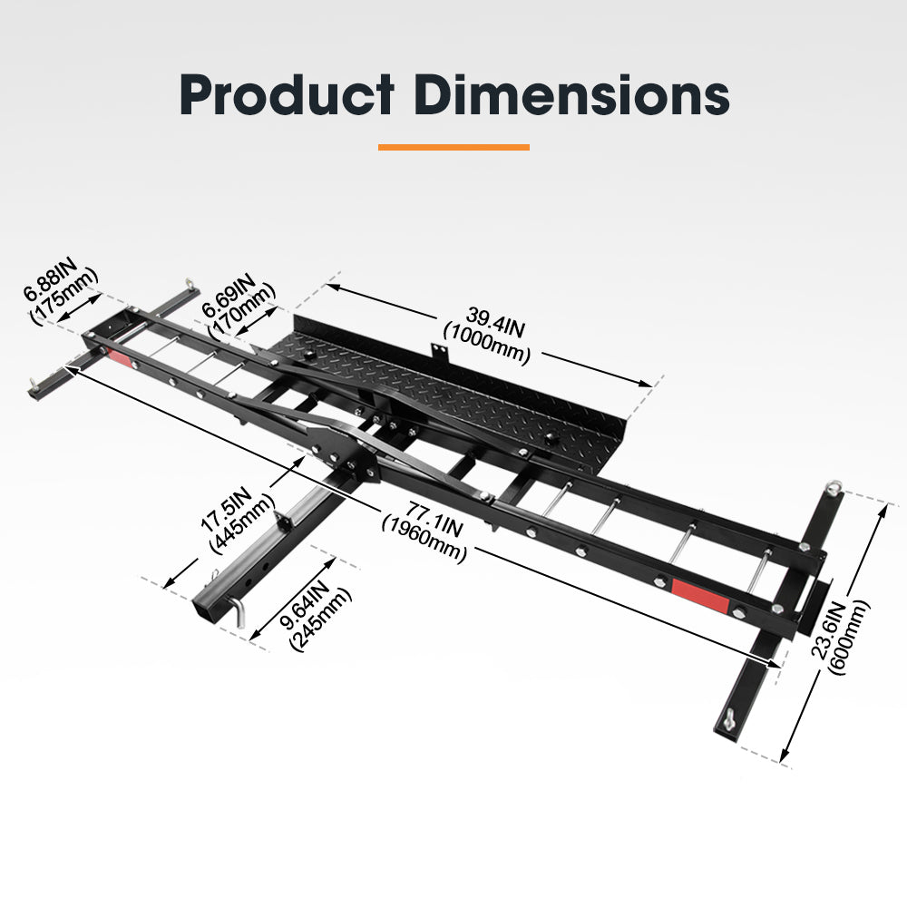 Motorcycle Carrier Motorbike Rack 2 Arms Dirt Bike Ramp 2 inch Towbar Steel