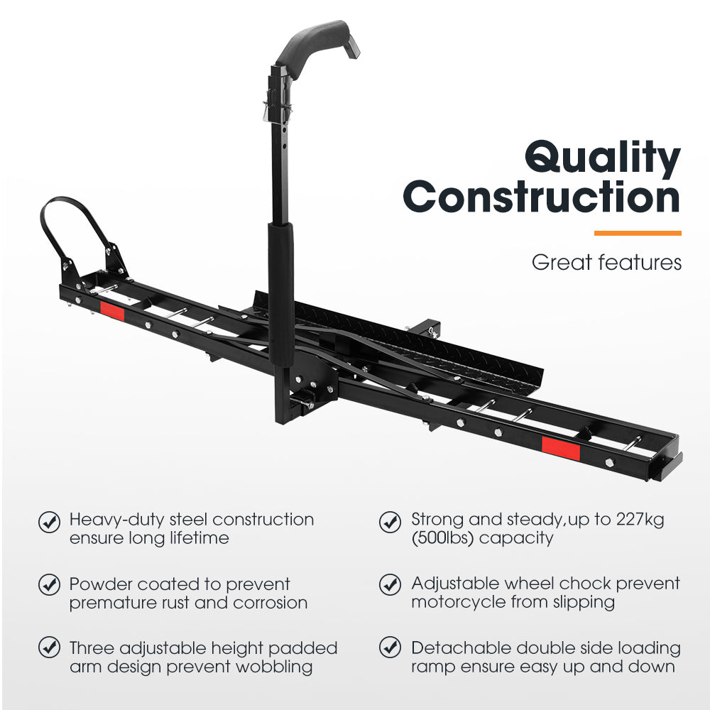 Motorcycle Motorbike Carrier Rack Dirt Bike Ramp Steel 2 inch Towbar