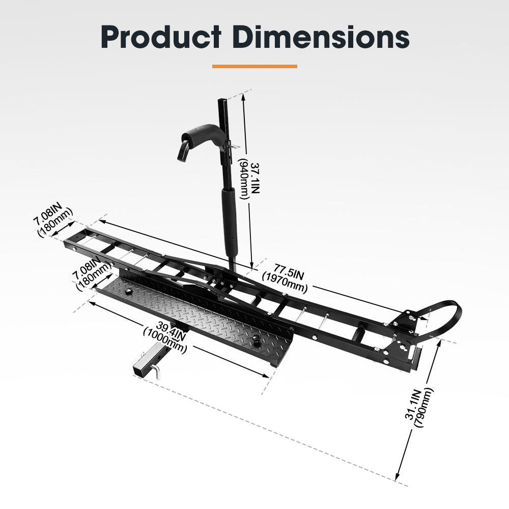 Motorcycle Motorbike Carrier Rack Dirt Bike Ramp Steel 2 inch Towbar