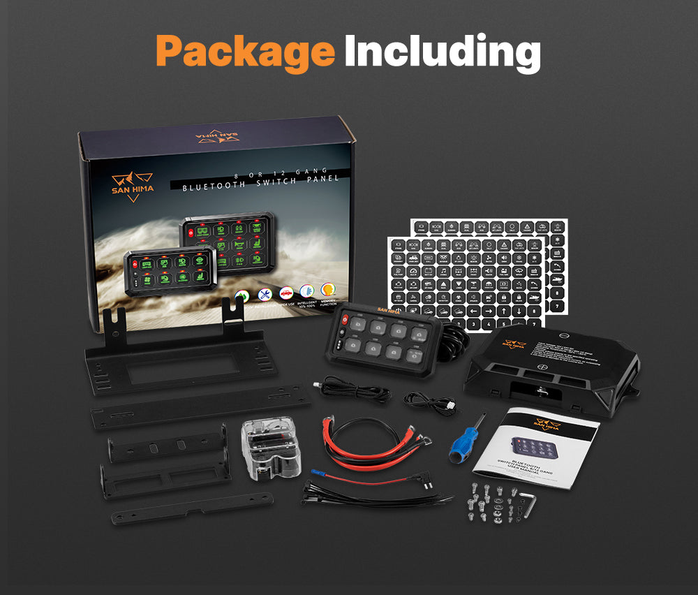 San Hima 8 Gang Bluetooth Switch Panel 12V/24V ON-OFF LED Control For Boat Car