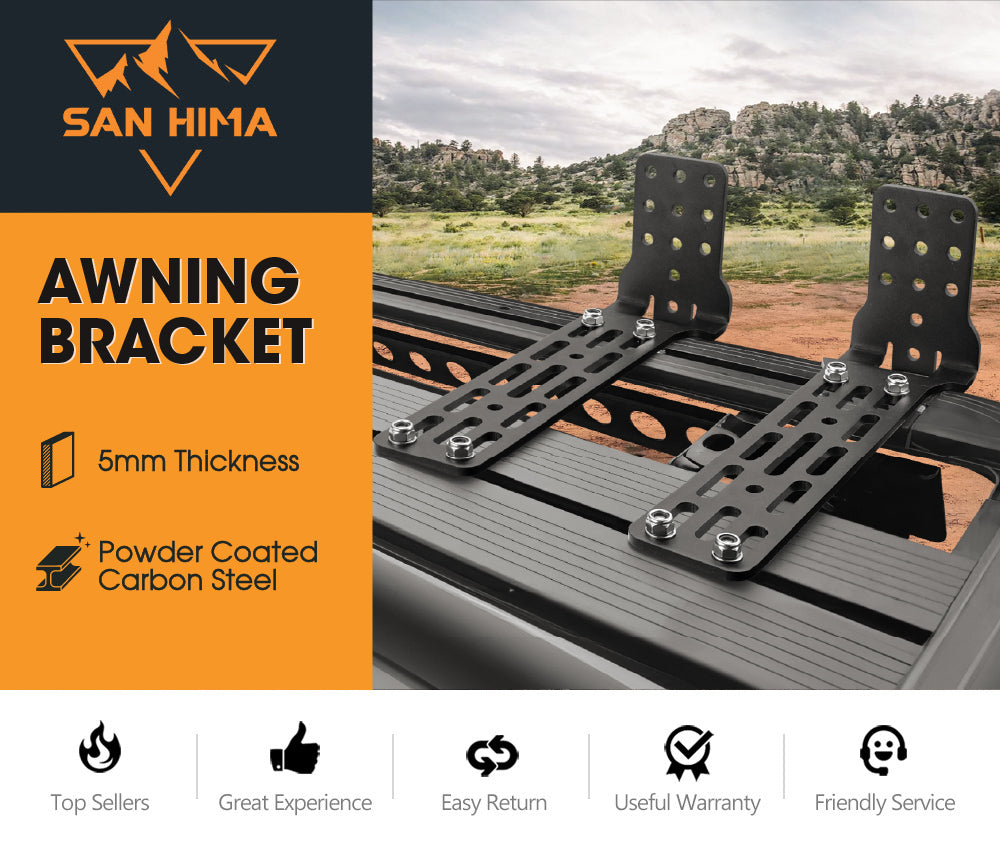 San Hima 4X Long Awning "L" Bracket For 180 & 270 Awnings Powder Coated Steel 4X4