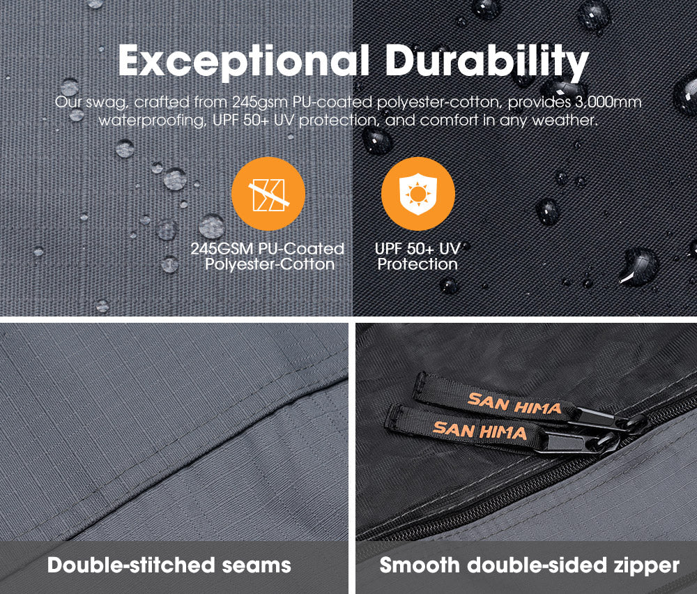 San Hima Single Air Swag Camping Swags Free Standing Dome Tent 17cm Air Mattress